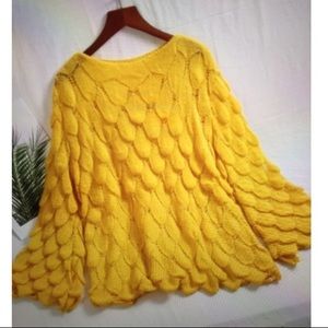 Bandini Scalloped Feathered Pullover Sweater